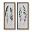 Set of 2 Painterly Feathers Framed Printed Canvas
