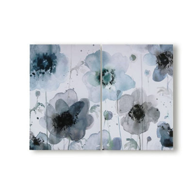 Set of 2 Painterly Poppies Printed Canvas Floral Wall Art