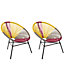 Set of 2 PE Rattan Accent Chairs Multicolour Yellow ACAPULCO