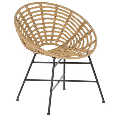 Set of 2 PE Rattan Accent Chairs Natural ACERRA