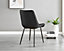 Set of 2 Pesaro Luxury Black Soft Touch Diamond Stitched Velvet Black Powder Coated Metal Leg Dining Chairs