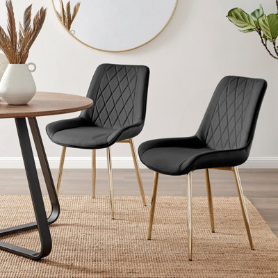 Black dining outlet chairs gold legs