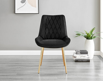 Black dining deals chairs gold legs