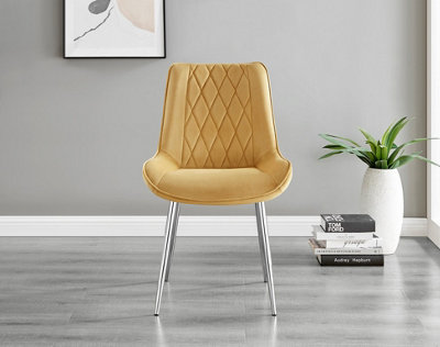 Mustard upholstered dining discount chairs