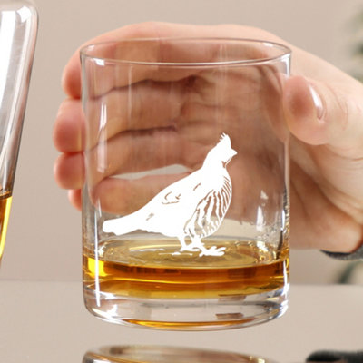 Set of 2 Pheasant Wine Cocktail Tumbler Glasses