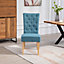 Set of 2 Pienza Fabric Dining Chairs - Teal