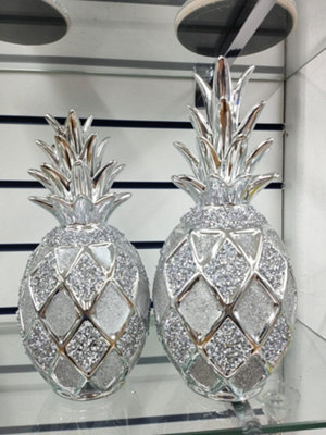 Crystal Gebruiksvoorwerp Houders Sparkle Crushed Diamond Gevuld Zilver