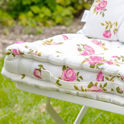 Pink floral chair store cushions