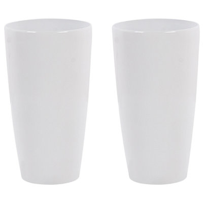 Set of 2 Plant Pots 32 cm White TSERIA