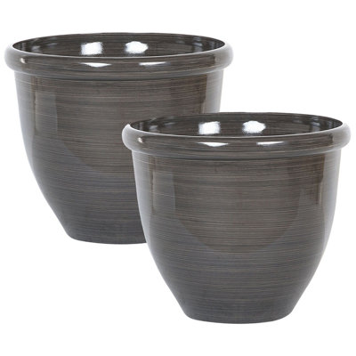 Set of 2 Plant Pots 49 cm Brown TESALIA | DIY at B&Q