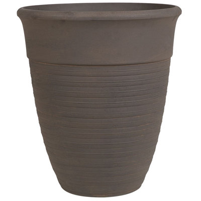 Set of 2 Plant Pots 50 cm Brown KATALIMA