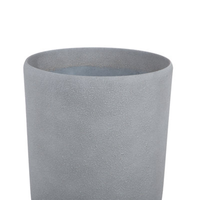 Set of 2 Plant Pots ABDERA Stone 23 cm Grey