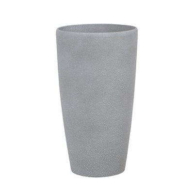 Set of 2 Plant Pots ABDERA Stone 31 cm Grey