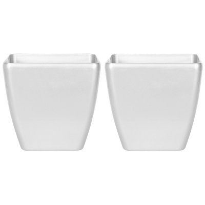 Set of 2 Plant Pots ASTRAS Stone 50 cm Silver
