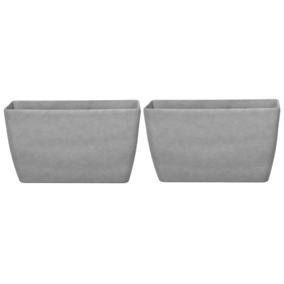 Set of 2 Plant Pots BARIS Stone 74 cm Grey