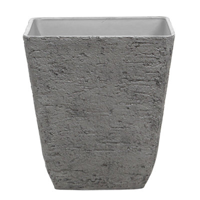 Set of 2 Plant Pots DELOS Stone 49 cm Grey