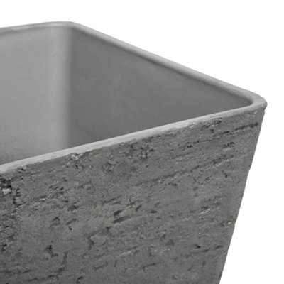 Set of 2 Plant Pots DELOS Stone 49 cm Grey