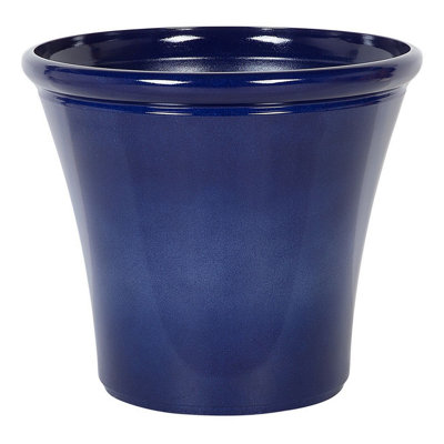 Set of 2 Plant Pots KOKKINO Stone 46 cm Navy Blue