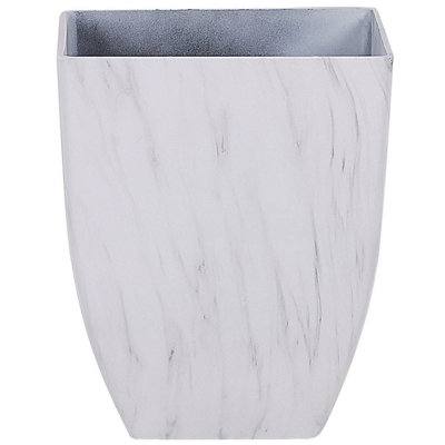 Set of 2 Plant Pots MIRO Stone 35 cm White