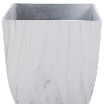 Set of 2 Plant Pots MIRO Stone 35 cm White