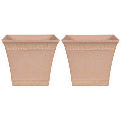 Set of 2 Plant Pots PSATHA Stone 41 cm Peach Pink