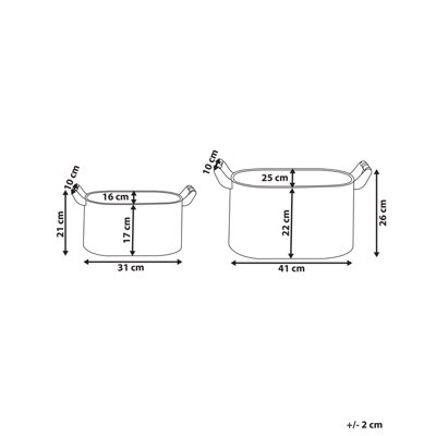 Set of 2 Plant Pots TULIPE Metal 31/41 cm Grey