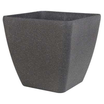 Set of 2 Plant Pots ZELI Stone 42 cm Dark Grey
