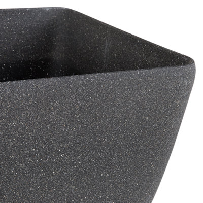 Set of 2 Plant Pots ZELI Stone 42 cm Dark Grey