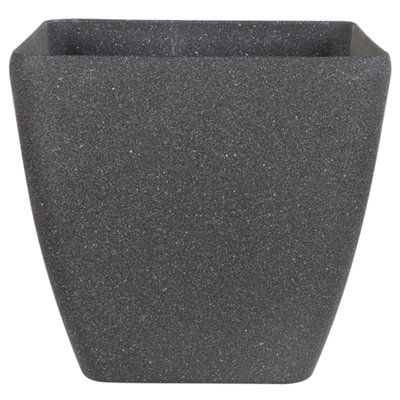 Set of 2 Plant Pots ZELI Stone 49 cm Dark Grey