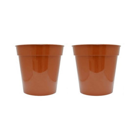 Set of 2 Plastic Plant Nursery Seeding Garden Indoor Outdoor Balcony Container for Fruit Flower Pot 20cm