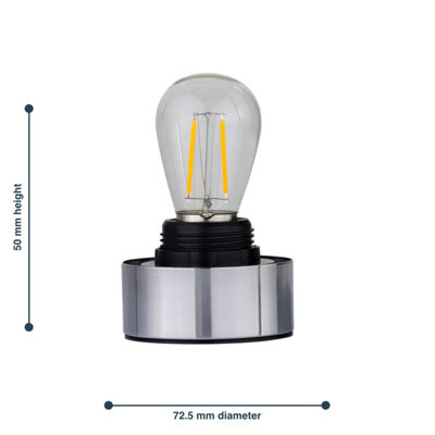 Set of 2 Porter - Chrome Battery Operated Lamp Bases Only
