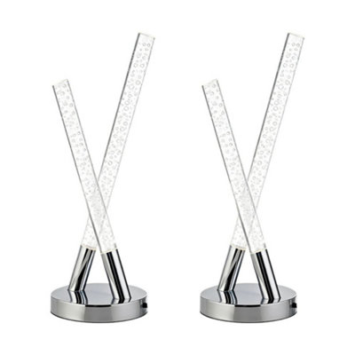 Set of 2 Portland - Chrome 38cm LED Bubble Table Lamps