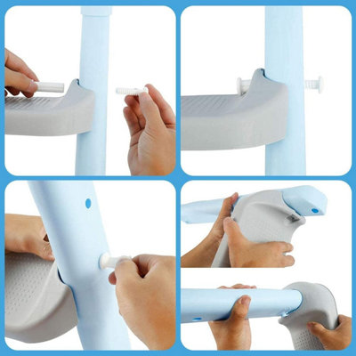 Set of 2 Potty Training toilet seat for Boys - Blue Training Step Stool and Portable Travel Urinal Bottle - Perfect for Toddlers - 9