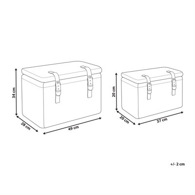 Set of 2 Rattan Boxes Light IRBID