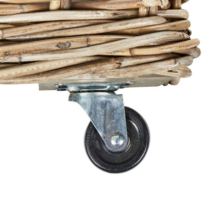 Set of 2 Rattan Boxes with Wheels Light KITIM