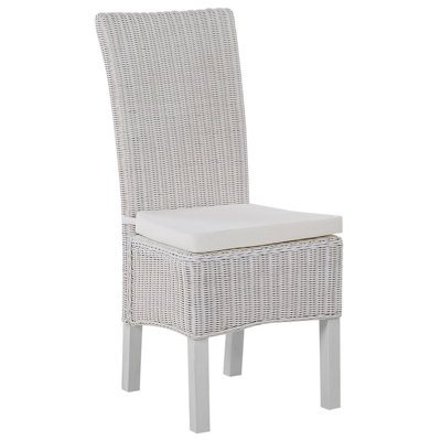 Set of 2 Rattan Dining Chairs White ANDES