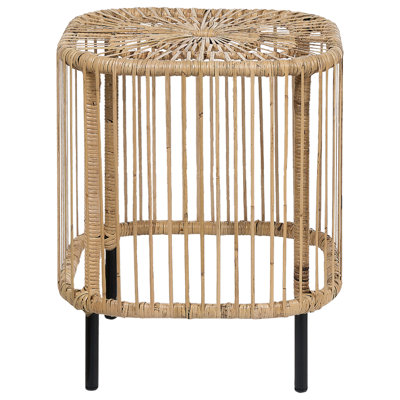 Set of 2 Rattan Garden Coffee Tables Natural CESENATICO