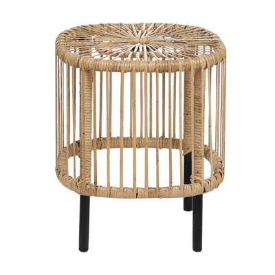 Set of 2 Rattan Garden Coffee Tables Natural CESENATICO