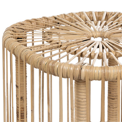 Set of 2 Rattan Garden Coffee Tables Natural CESENATICO