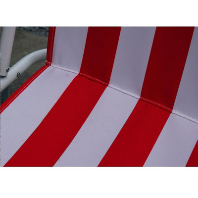 Set Of 2  Red Stripe Outdoor Garden Camping Beach Folding Chair - 5