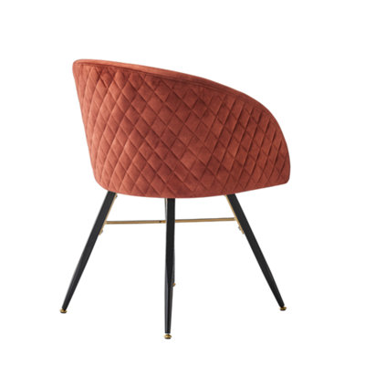 Set of 2 Red Vittorio Velvet Dining Chairs Upholstered Chairs for Dining Room Armchair