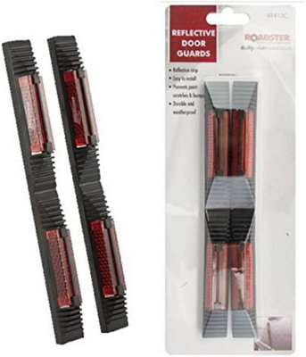 Set Of 2 Reflective Door Guards Reflective Edge Red Protectors Universal Safety