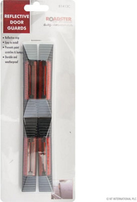 Set Of 2 Reflective Door Guards Reflective Edge Red Protectors Universal Safety - 6