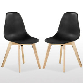 Set of 2 Rico Modern Dining Chairs Dining Room Plastic Chair Black