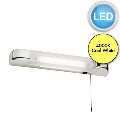 Set of 2 Rise - Chrome LED Bathroom Shaver Lights