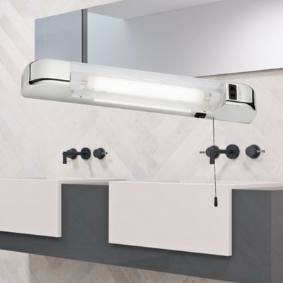 Set of 2 Rise - Chrome LED Bathroom Shaver Lights