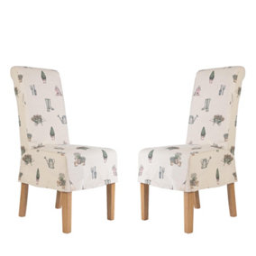 Set of 2 Riviera Loose Cover Kitchen Furniture Dining Room Chair - Country Living