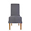 Set of 2 Riviera Loose Cover Kitchen Furniture Dining Room Chair - Grey