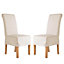 Set of 2 Riviera Loose Cover Kitchen Furniture Dining Room Chair - Natural