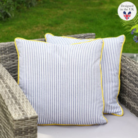 Set of 2 Riviera Stripe Large Scatter Garden Cushions 50cm L x 50cm W
